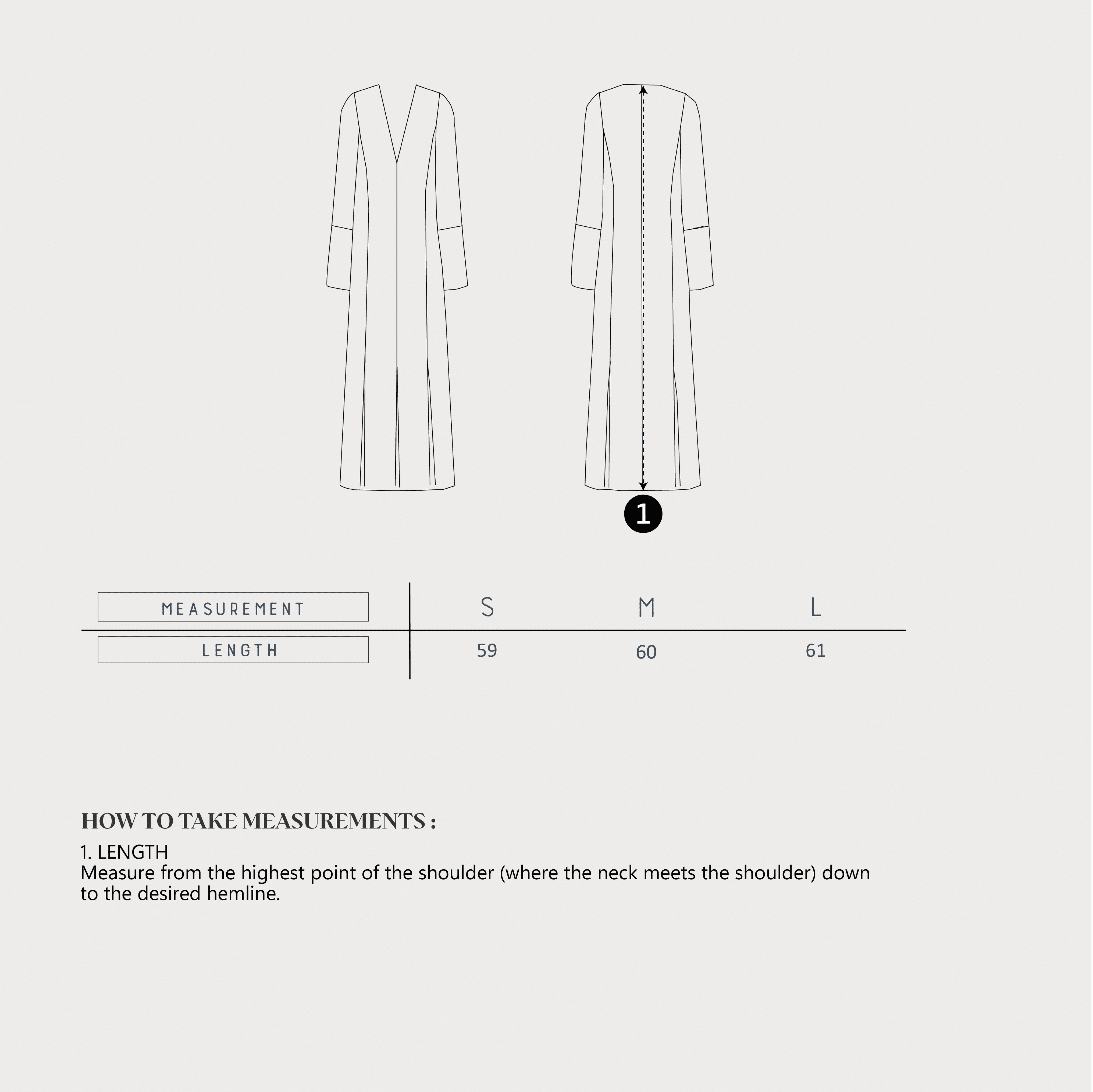 Size Chart for Lyn II Dress