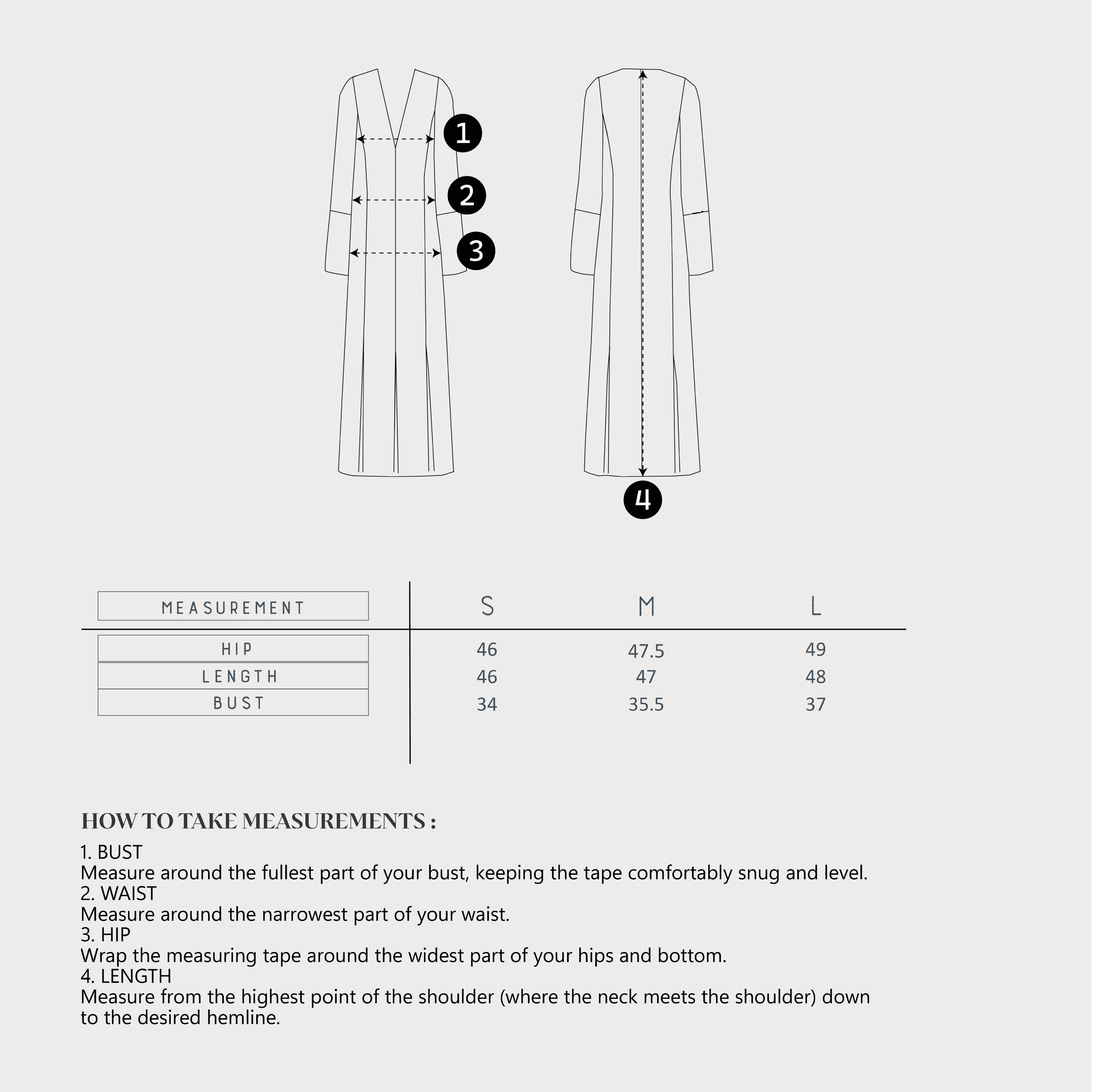 Size Chart for Ush II Set