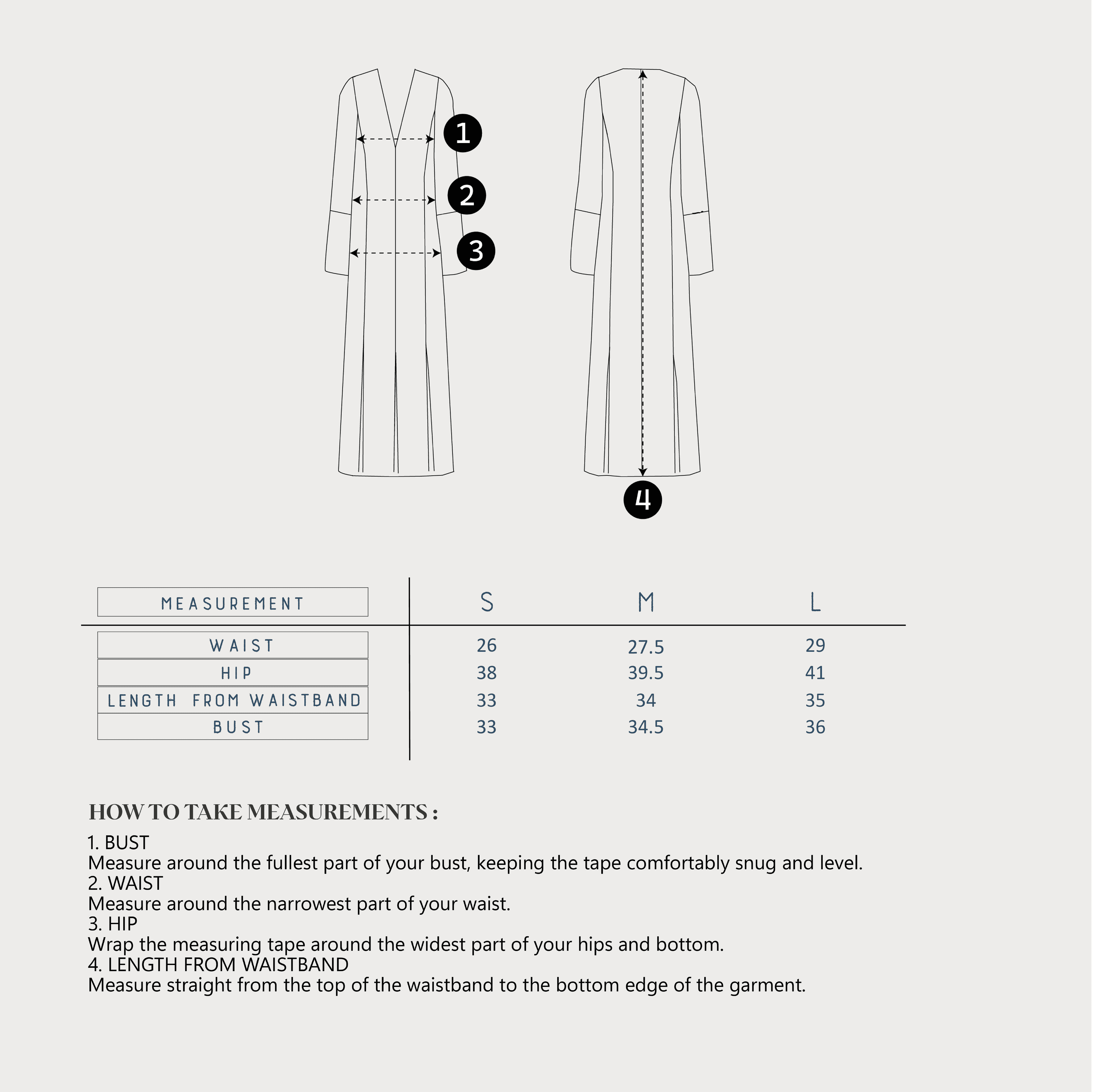 Size Chart for Ush I  Dress